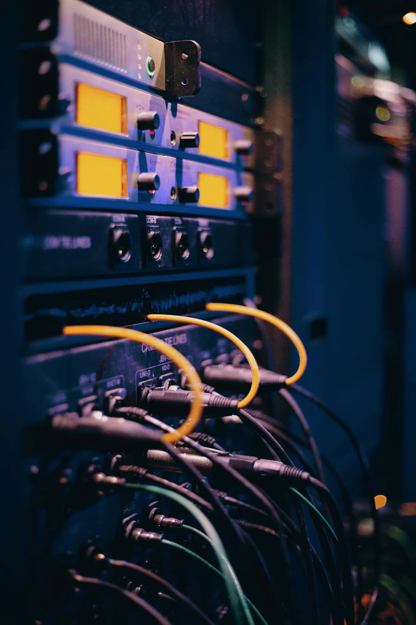 Datacenter proxy server racks and cooling aisle